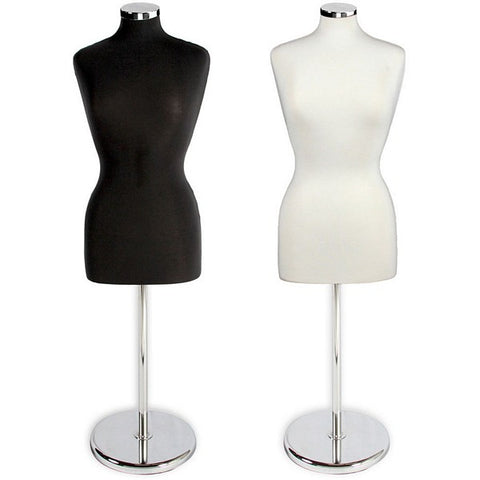 AF-255 Ladies Female Dress Form with Chrome Round Base