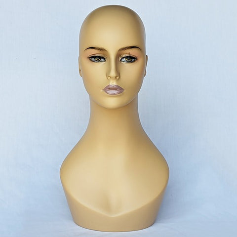 MN-318 Female Mannequin Head Display with Stylish Long Neck and Pierced Ears