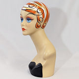 MN-319 Female Mannequin Head Form with Colorful Vintage Style Painted Look