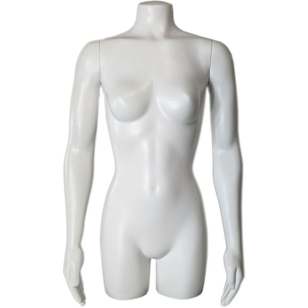 Freestanding Female 3/4 Mannequin Torso Form: Straight Arms