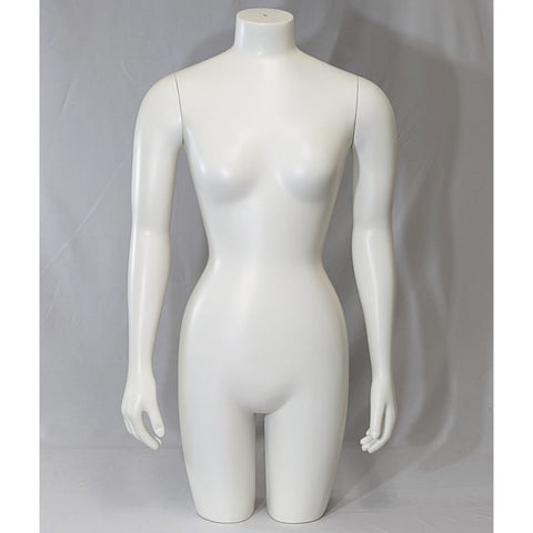 MN-SW613LTP #C Petite Female 3/4 Upper Body Torso Mannequin Form with Arms (Sizes 0-2, X-Small) (Base Ready) (LESS THAN PERFECT, FINAL SALE)