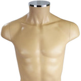 MN-249 Plastic 3/4 Torso Male Upper Body Torso Mannequin Form with Removable Head