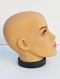 MN-S7LTP #B Plastic Female Realistic Head Attachment for Mannequins/Forms, has Pierced Ears (LESS THAN PERFECT, FINAL SALE)