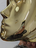 MN-441LTP #H Chrome Gold Female Abstract Mannequin Head Display with Pierced Ears (LESS THAN PERFECT, FINAL SALE)