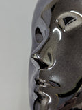MN-442LTP #L Chrome Gunmetal Female Abstract Mannequin Head Display with Pierced Ears (LESS THAN PERFECT, FINAL SALE)