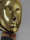 MN-441LTP #F Chrome Gold Female Abstract Mannequin Head Display with Pierced Ears (LESS THAN PERFECT, FINAL SALE)