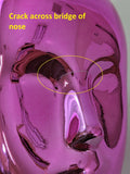 MN-442LTP #R Chrome Pink Female Abstract Mannequin Head Display with Pierced Ears (LESS THAN PERFECT, FINAL SALE)