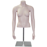 AF-124 Countertop Headless Female Half Torso Mannequin Form with Arms and Base - DisplayImporter