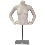 AF-125 Countertop Headless Female Half Torso Mannequin Form with Arms and Base - DisplayImporter