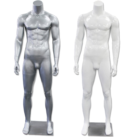 Male Full Body Mannequin in Sitting Pose, White Color