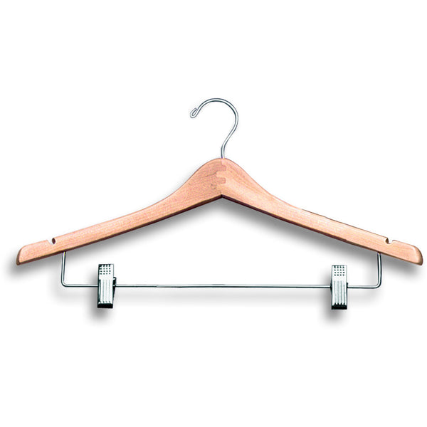 AF-138 16.5 Wood Top Hanger with Non Slip Hangers - Pack of 100