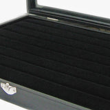 DS-071 Black Velvet Ring Insert Jewelry Display Tray With Clear Glass Top