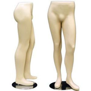 Plastic Female Half-leg Mannequin Torso With Stand: Black