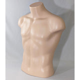 MN-194 Male Plastic Armless Round Body Upper Half Torso Mannequin