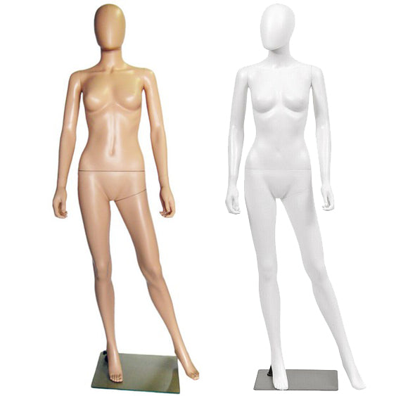 Female Mannequin Egghead Plastic Full Body Dress Form Display