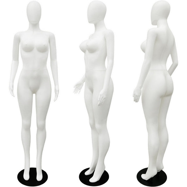 Gymax Female Mannequin Egghead Plastic Full Body Dress Form