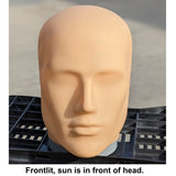 MN-E2LTP #A Fleshtone Plastic Male Abstract Head Attachment for Mannequins/Forms (LESS THAN PERFECT, FINAL SALE)