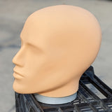 MN-E2LTP #A Fleshtone Plastic Male Abstract Head Attachment for Mannequins/Forms (LESS THAN PERFECT, FINAL SALE)