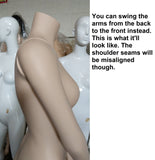 MN-F22720 Female Headless Mannequin with Arms Behind Back (Military Stand At Ease Pose)