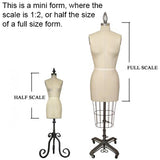 MN-182 Mini Half Scale Professional Pinnable Female Dress Form (great for students!) - DisplayImporter