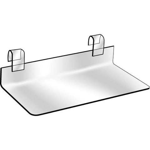 AF-036 4" x 8" Clear Lucite Gridwall Shoe Shelf - DisplayImporter