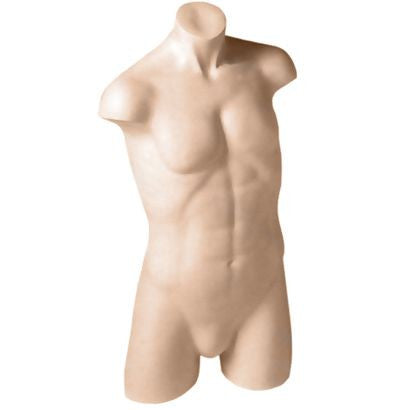 MN-247 Plastic Half Body Male Upper Torso Countertop Mannequin Form with  Removable Head