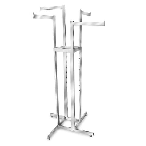 AF-RR4 4 Way Adjustable Rack with 4 Straight Arms - Chrome - DisplayImporter