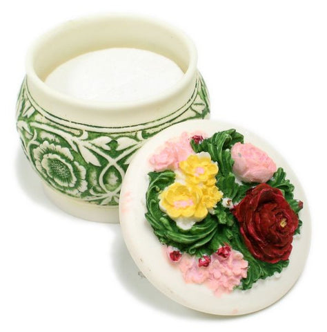 BX-041 Sweet Bouquet Mini Polyresin Pot with Lid Jewelry Container - DisplayImporter