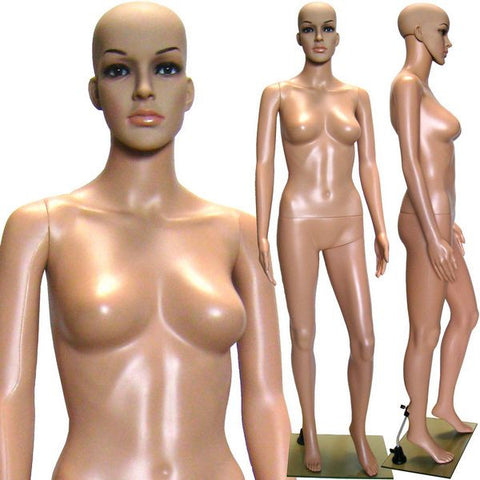 MN-235 Plastic Female Full Body Mannequin with Removable Head and Free Wig - DisplayImporter