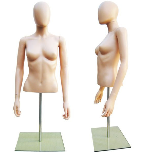 MN-446 Female Half Body T-Shirt Torso Mannequin Countertop Form w/ Adj –  DisplayImporter