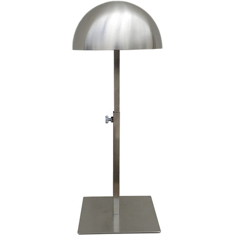 RK-013 Brushed Chrome Countertop Hat Dome Display with Adjustable Height - DisplayImporter