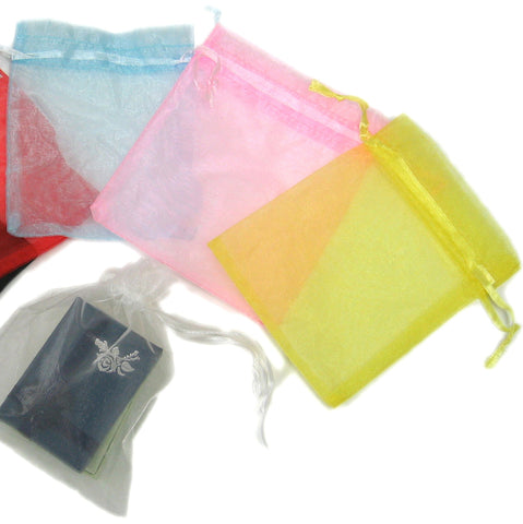 BG-014 Sheer Mesh Organza Gift Bag Pouch with Drawstring Ribbon - 3.94" x 5.12"