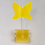 DS-123 Frosted Acrylic Butterfly Earrings Jewelry Display with Curved Base & Rod