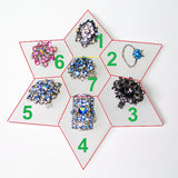 DS-124 Frosted Polyresin 6-Point Puzzle Form Ring Display - Set of 7 pieces