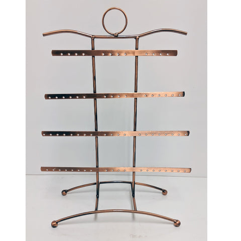 DS-146 4 Tier Antiqued Copper Tone 42 Pair Earrings, Bracelets, Necklaces Jewelry Display Stand