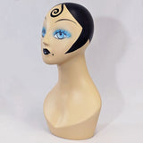 MN-225LTP #A Whimsical Vintage Style Black Hair Female Mannequin Head Form (LESS THAN PERFECT, FINAL SALE)