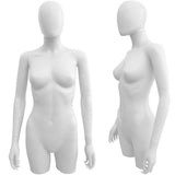 MN-248LTP White Plastic 3/4 Torso Female Upper Body Torso Mannequin Form with Removable Head (LESS THAN PERFECT, FINAL SALE)