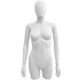 MN-248LTP White Plastic 3/4 Torso Female Upper Body Torso Mannequin Form with Removable Head (LESS THAN PERFECT, FINAL SALE)