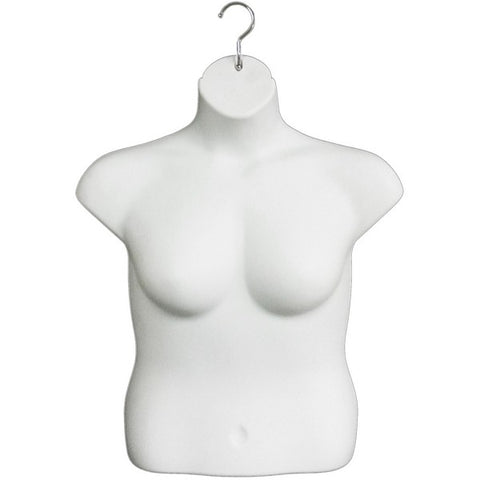 White Male Female Mannequin Torso Set, Dress Form Hollow Back Body