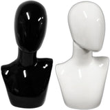 MN-438 Glossy Female Abstract Egghead Mannequin Head Form w/ Swivel Neck