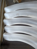 MN-AZ4 (USED) 17" Heavy Weight Contoured Frosted Acrylic Coat Hangers - Pack of 10 (FINAL SALE)