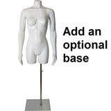 MN-SW449 Female 3/4 Upper Body Torso Mannequin Form with Arms (Base Ready)