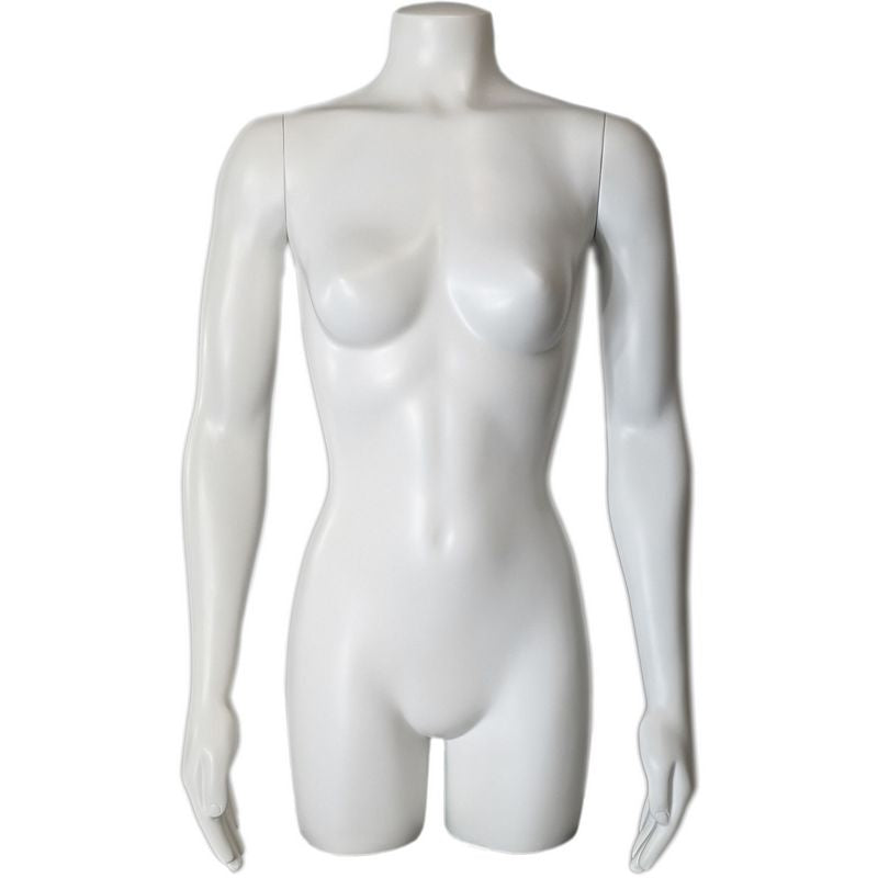 MN-SW449 Female 3/4 Upper Body Torso Mannequin Form with Arms (Base Ready)