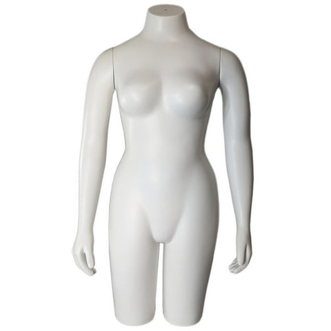 Female 3/4 Mannequin Torso with Half Leg & Shoulders: White – Mannequin  Madness