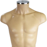 MN-247 Plastic Half Body Male Upper Torso Countertop Mannequin Form with Removable Head