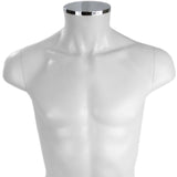 MN-247 Plastic Half Body Male Upper Torso Countertop Mannequin Form with Removable Head