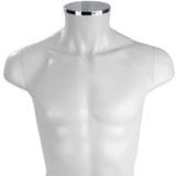 MN-249 Plastic 3/4 Torso Male Upper Body Torso Mannequin Form with Removable Head