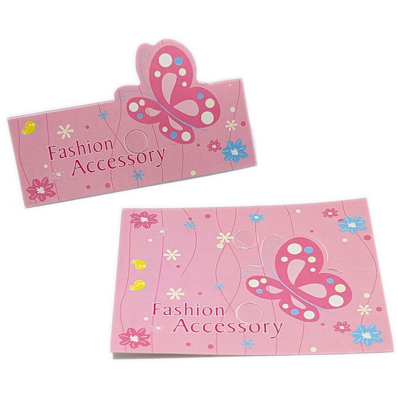 PG-101 Pink Butterfly Fashion Accessory Jewelry Hang Tags - Pack of 100
