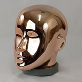 MN-CHR Chrome Rose Gold Female Abstract Mannequin Head Attachment, Pierced Ears