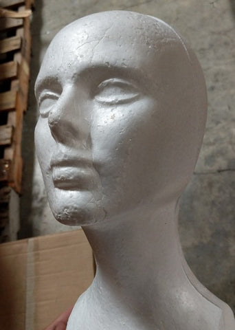 4 White Female Styrofoam Mannequin Head Bust MM-434 - Mannequin Mode